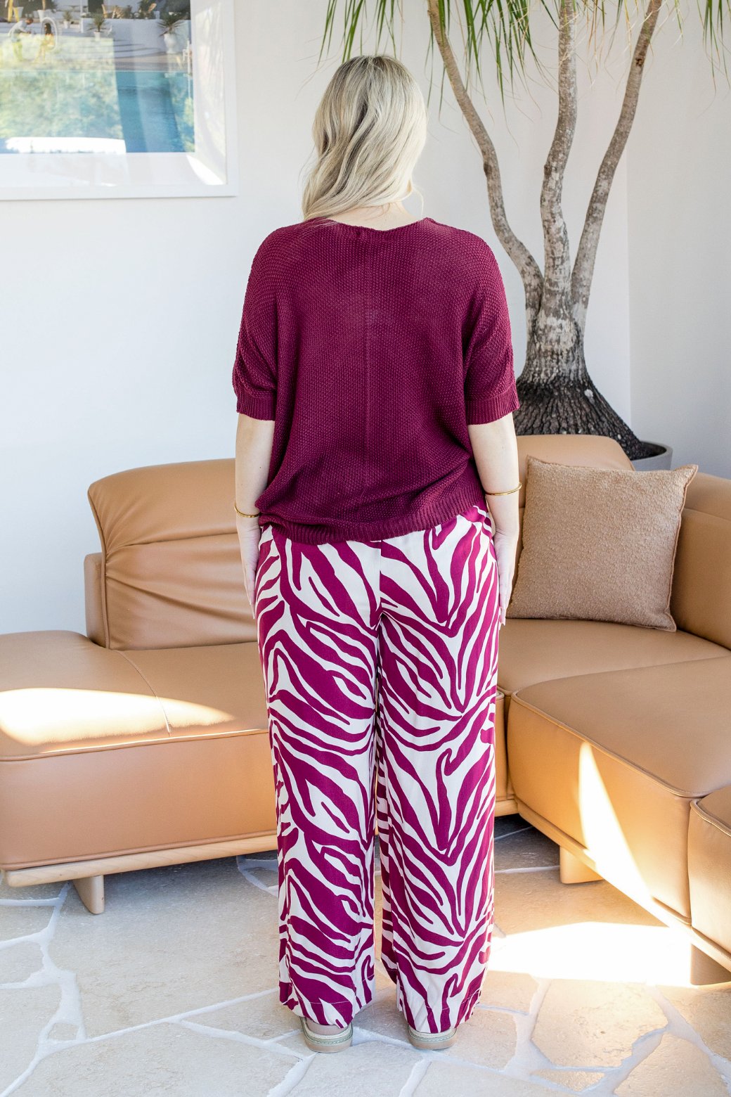 Jackson Pant Namibia Print Burgundy