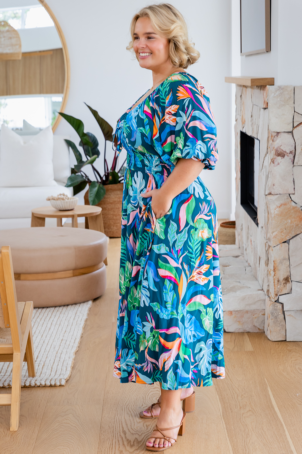 Final Sale | Jade Midi Dress Miami Print