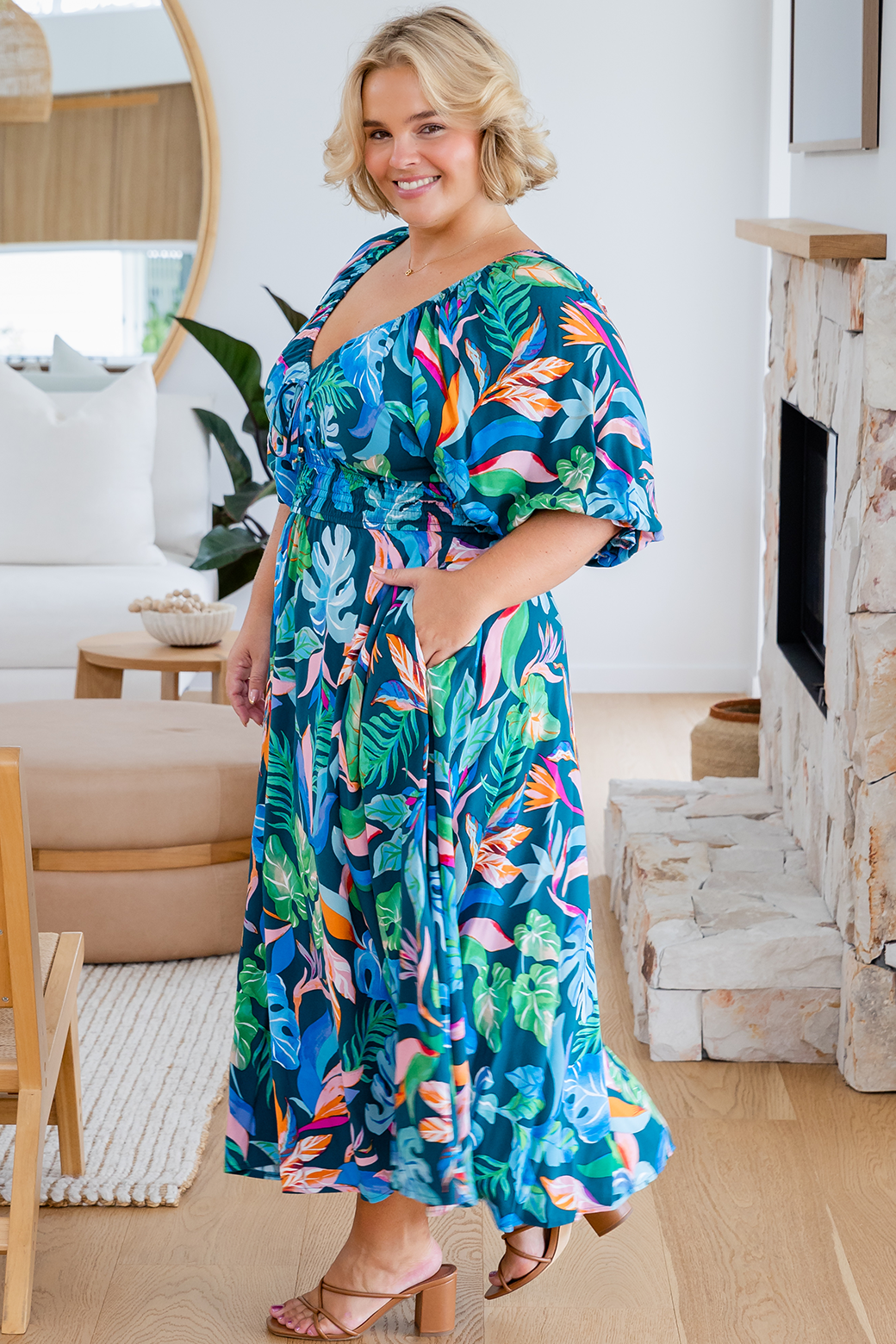 Final Sale | Jade Midi Dress Miami Print