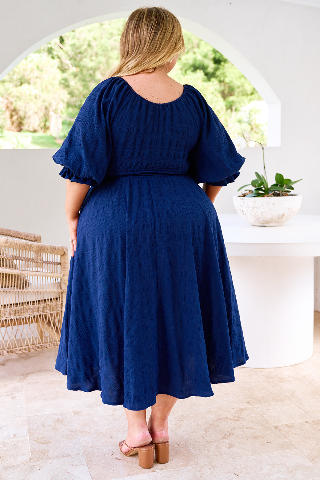 Jade Midi Dress Navy