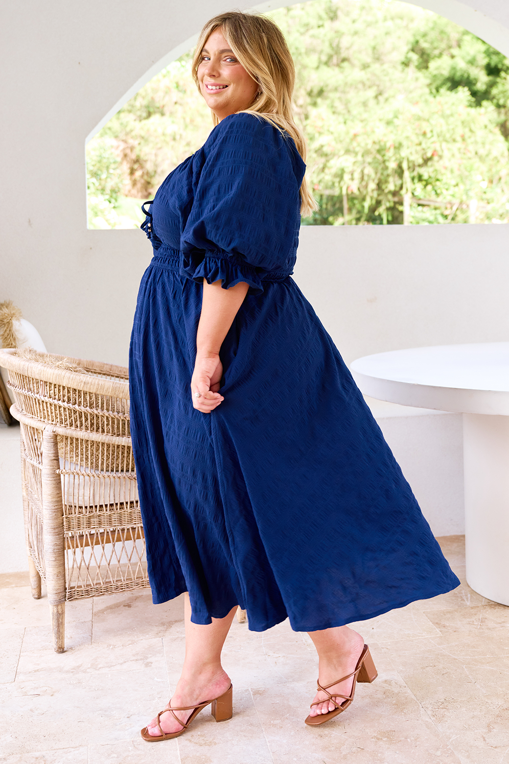 Jade Midi Dress Navy