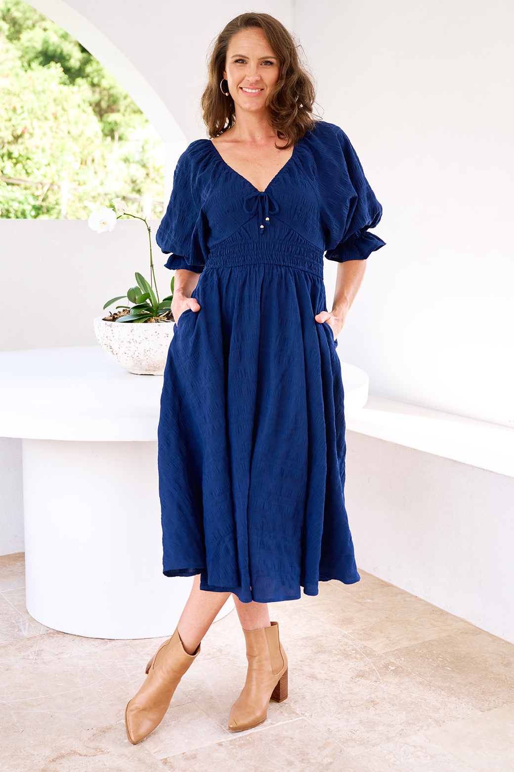Jade Midi Dress Navy