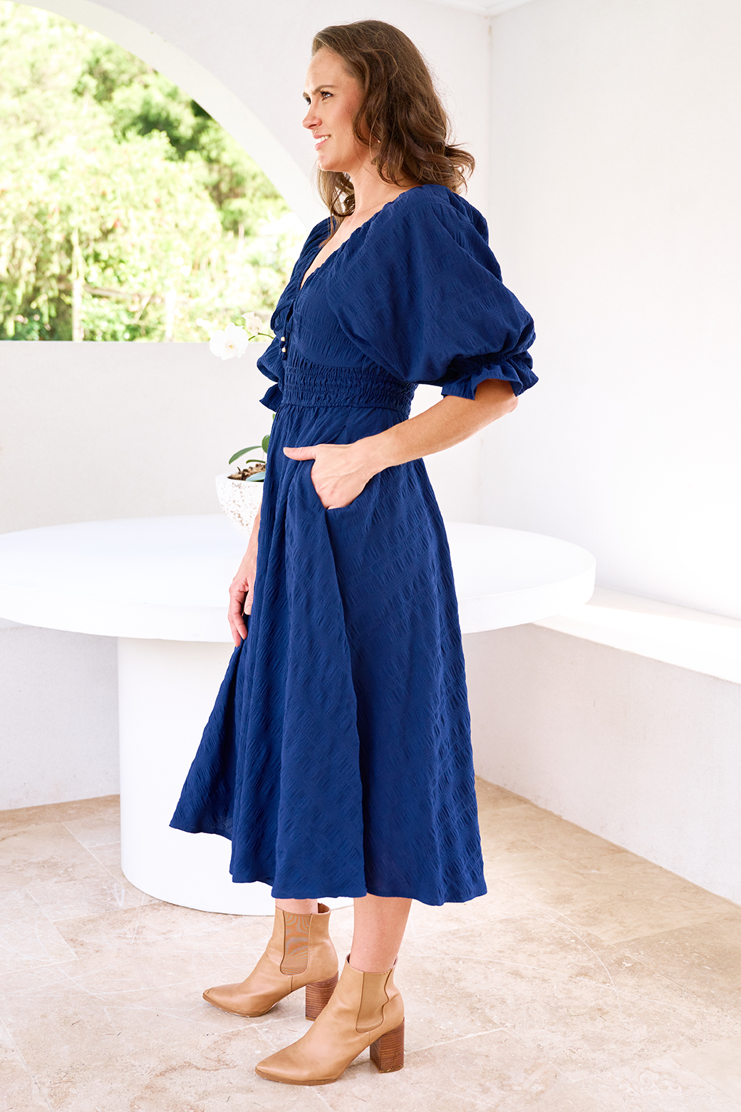 Jade Midi Dress Navy