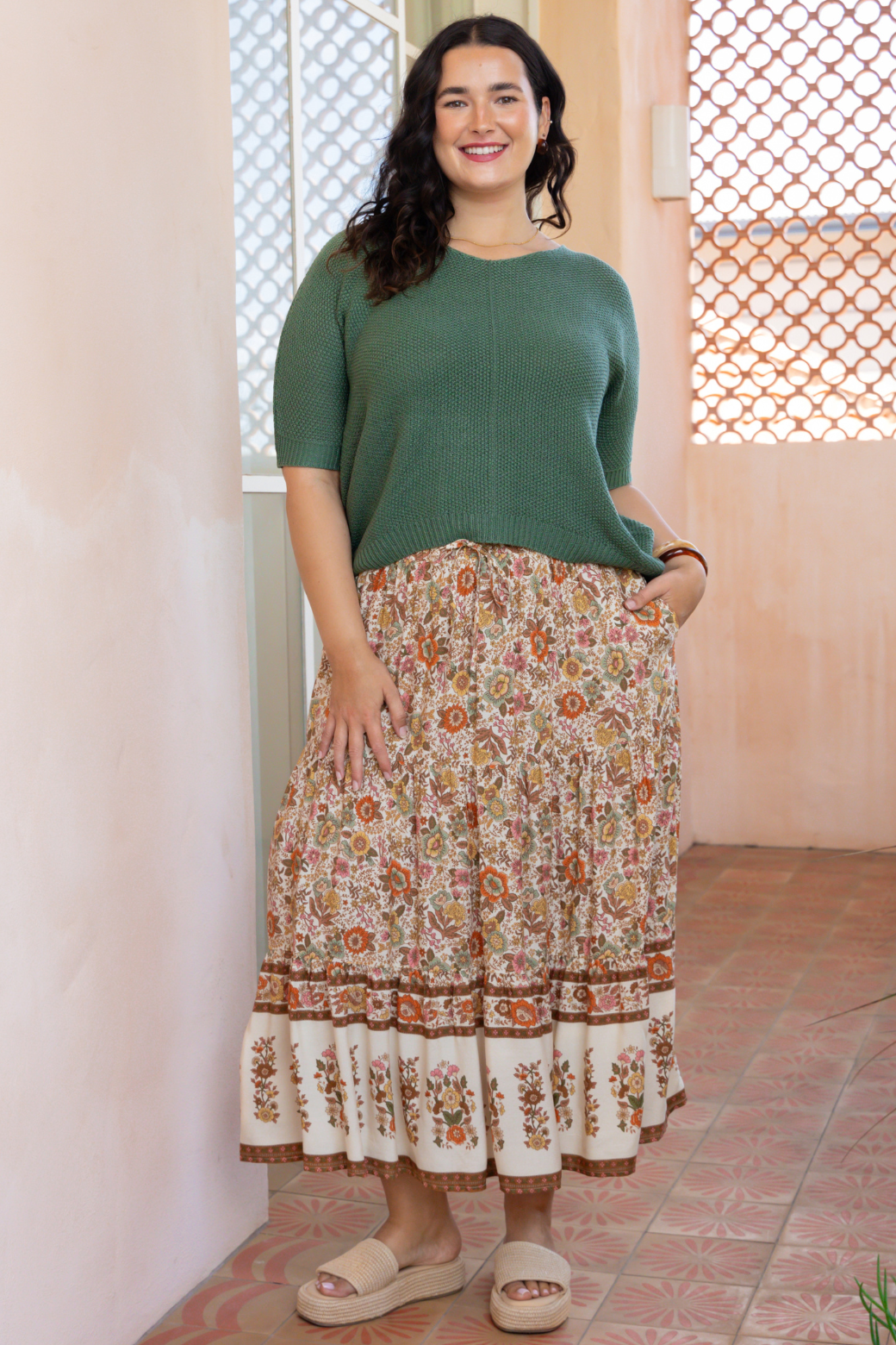 Tate Knit Top Deep Sage