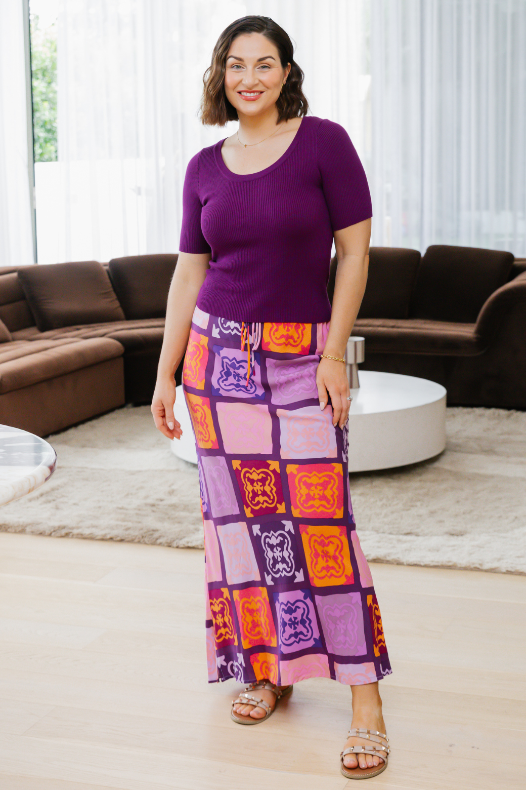 Jeanie Knitted Tee Deep Plum