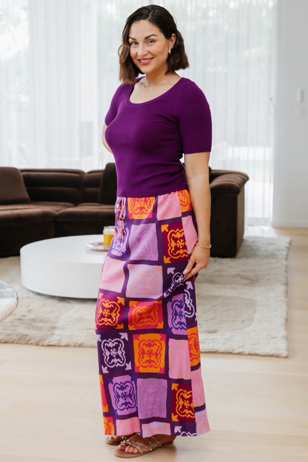 Jeanie Knitted Tee Deep Plum