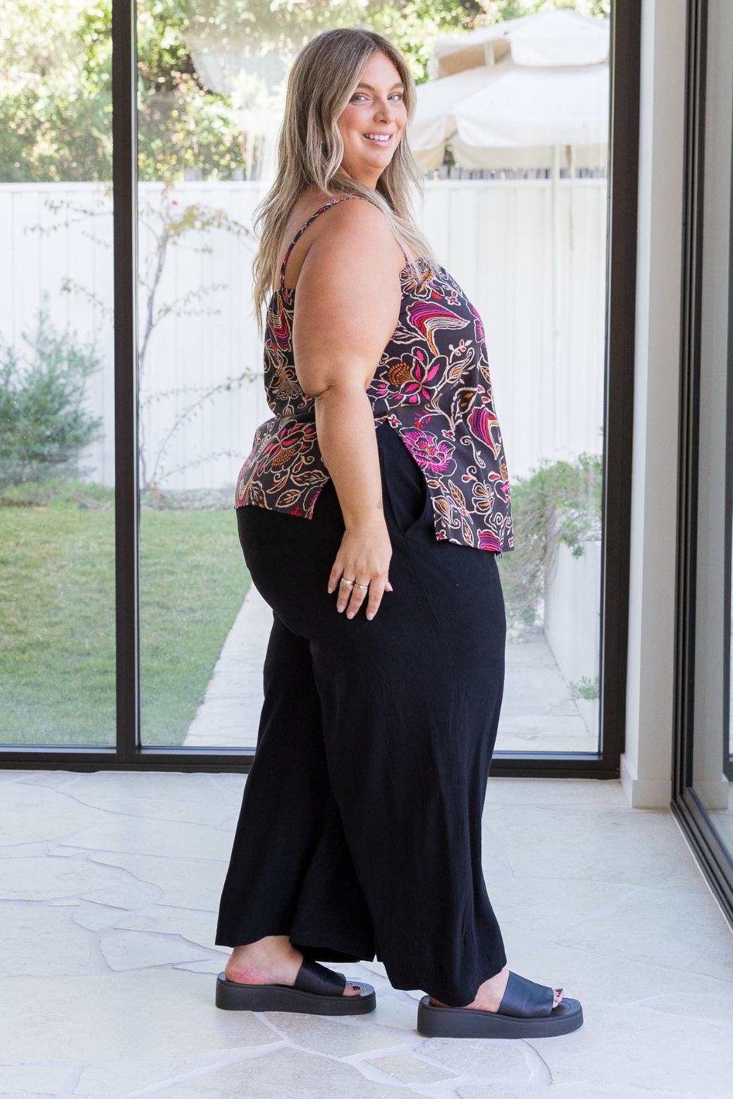 Jimmy Top Rosetta Print Black