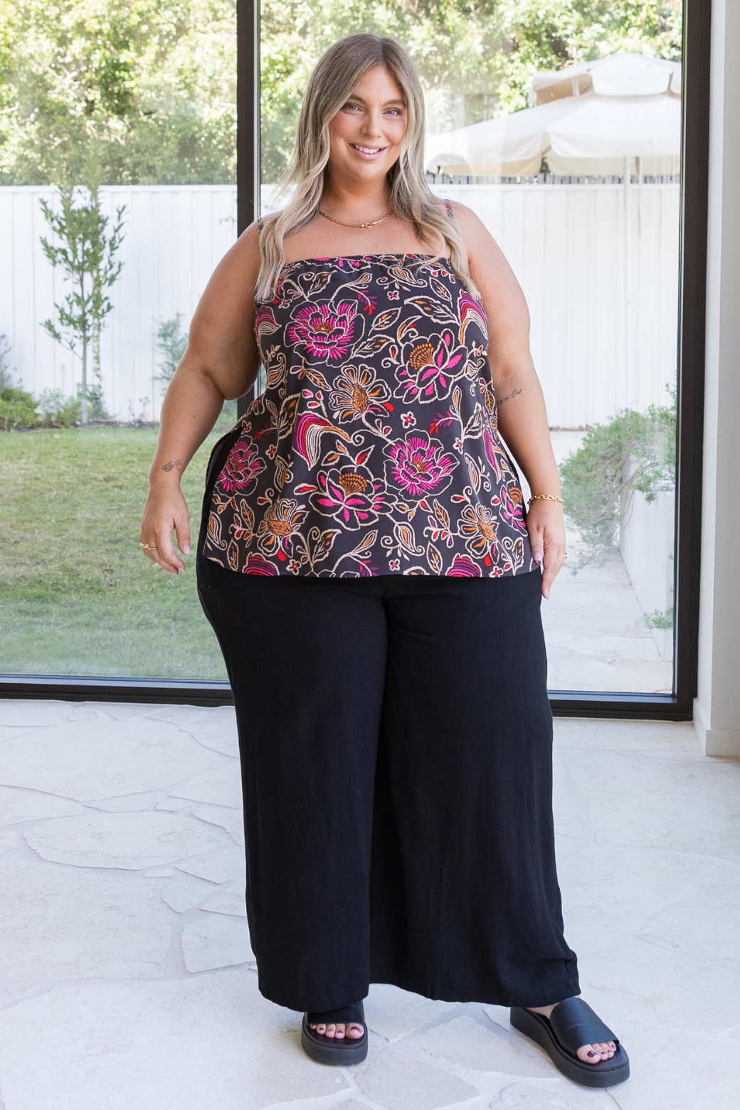 Jimmy Top Rosetta Print Black