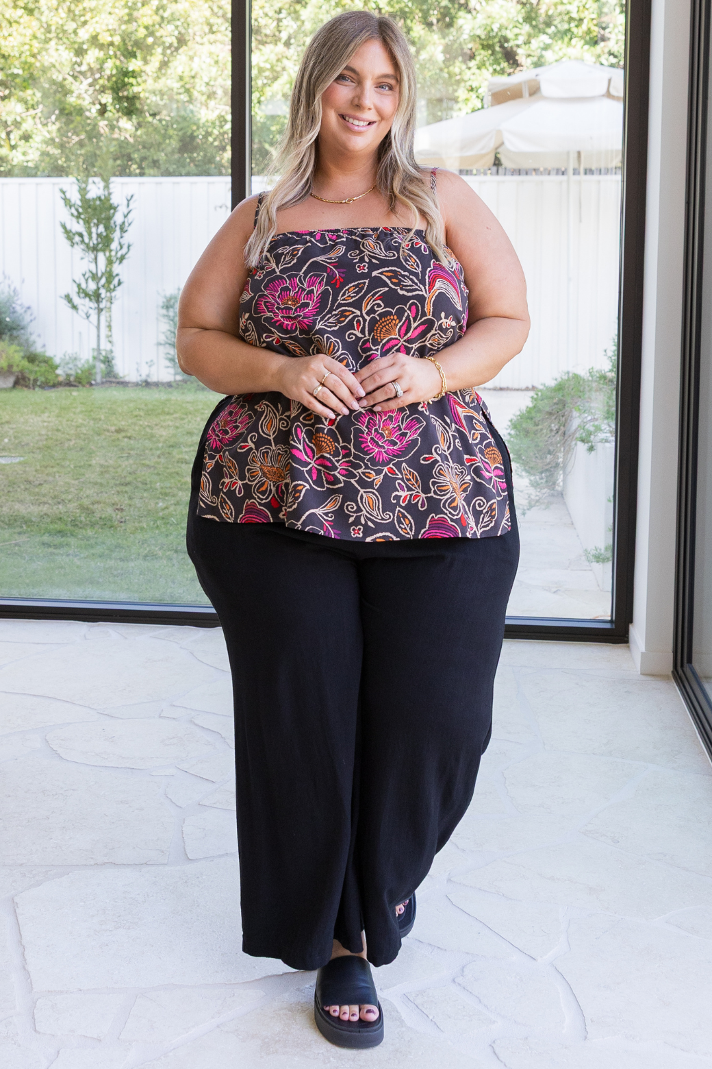 Jimmy Top Rosetta Print Black