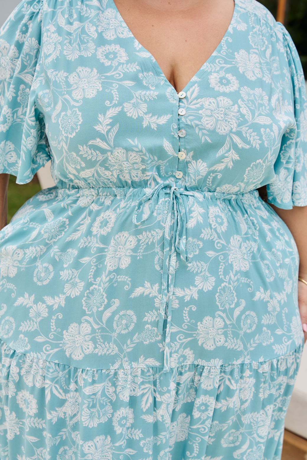 Jodie Midi Dress Josephine Print Turquoise
