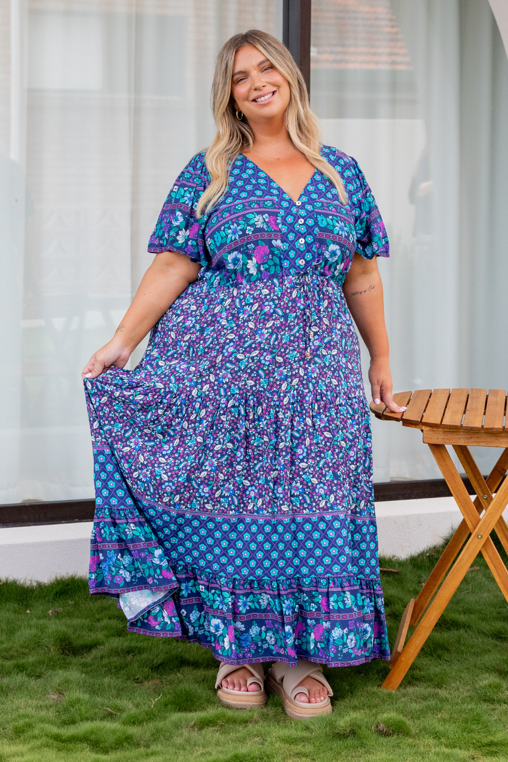 Joelle Maxi Dress Midnight Boho Print