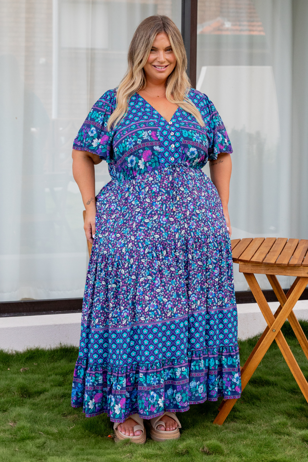 Joelle Maxi Dress Midnight Boho Print