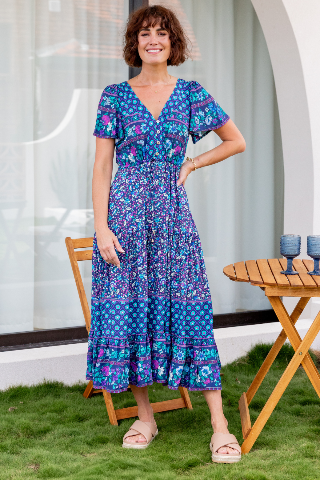 Joelle Maxi Dress Midnight Boho Print