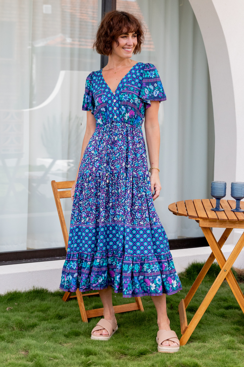 Joelle Maxi Dress Midnight Boho Print
