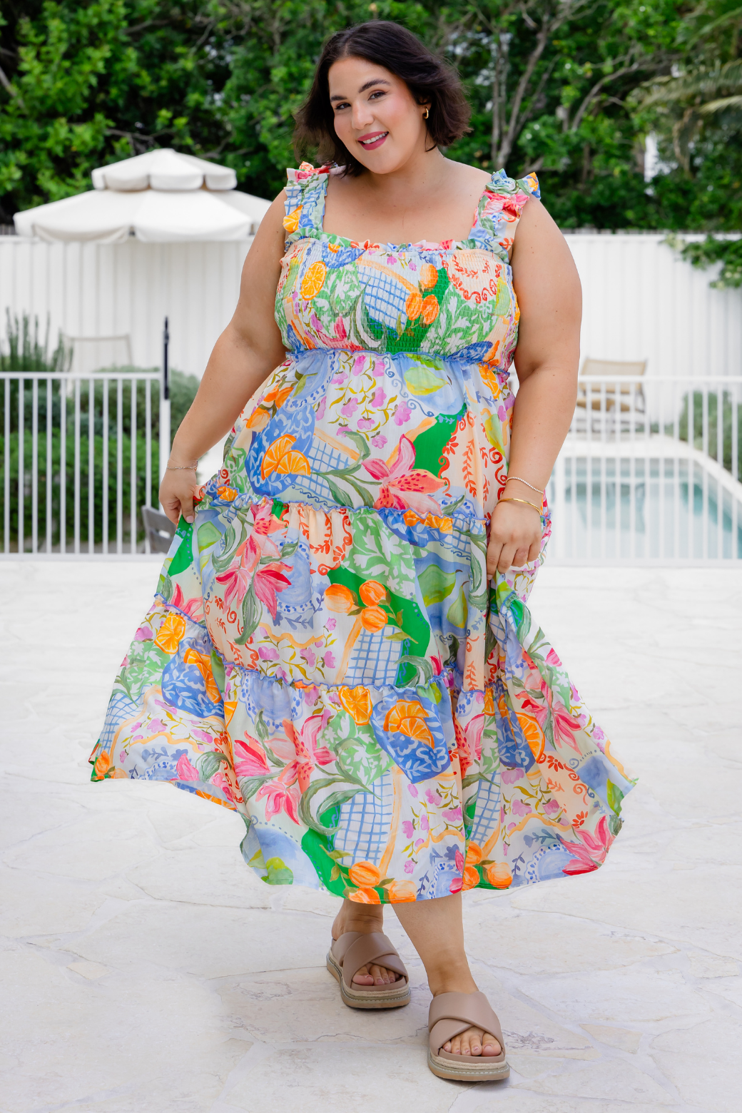 Keeley Midi Dress Cin Cin Print