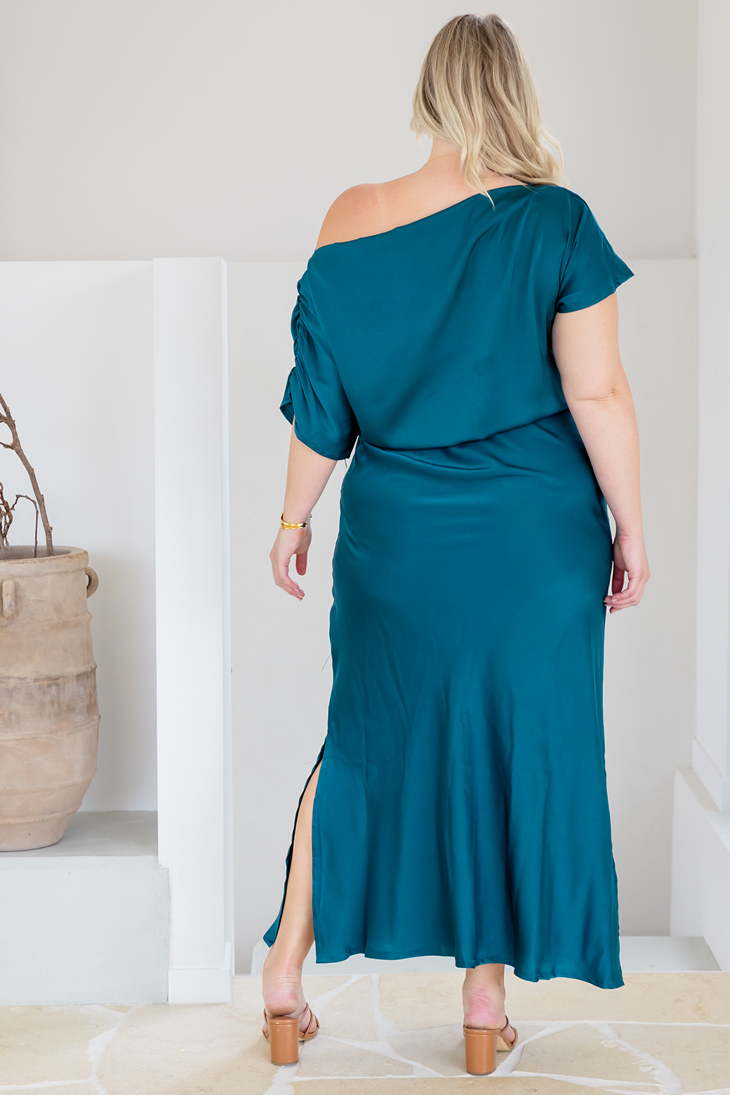 Katya Off Shoulder Maxi Dress Deep Teal