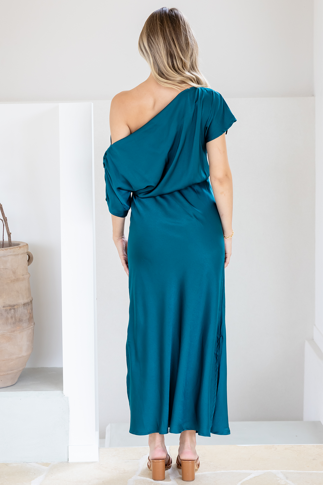 Katya Off Shoulder Maxi Dress Deep Teal