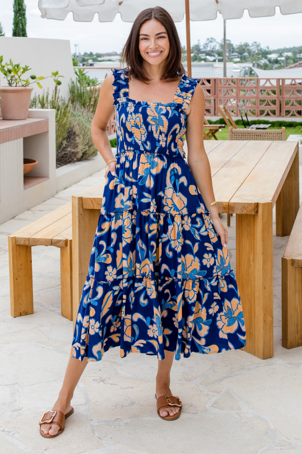 Keeley Midi Dress Robbie Print Blue