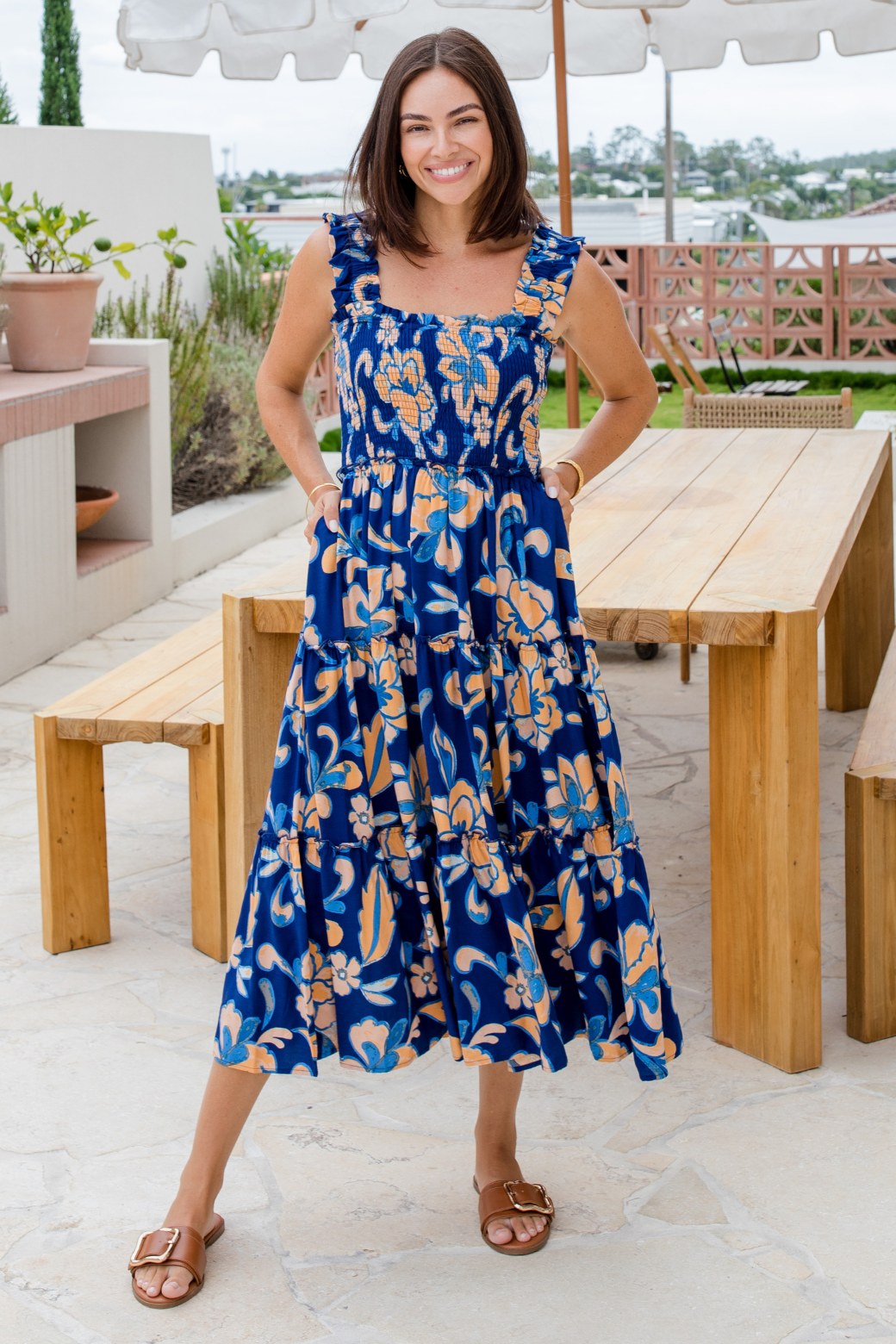 Keeley Midi Dress Robbie Print Blue