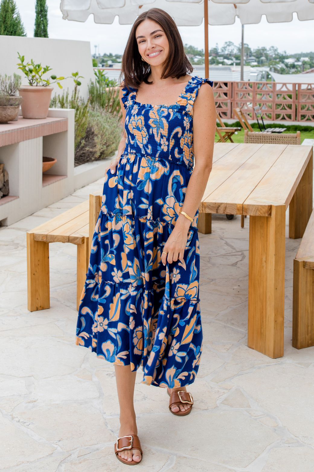 Keeley Midi Dress Robbie Print Blue