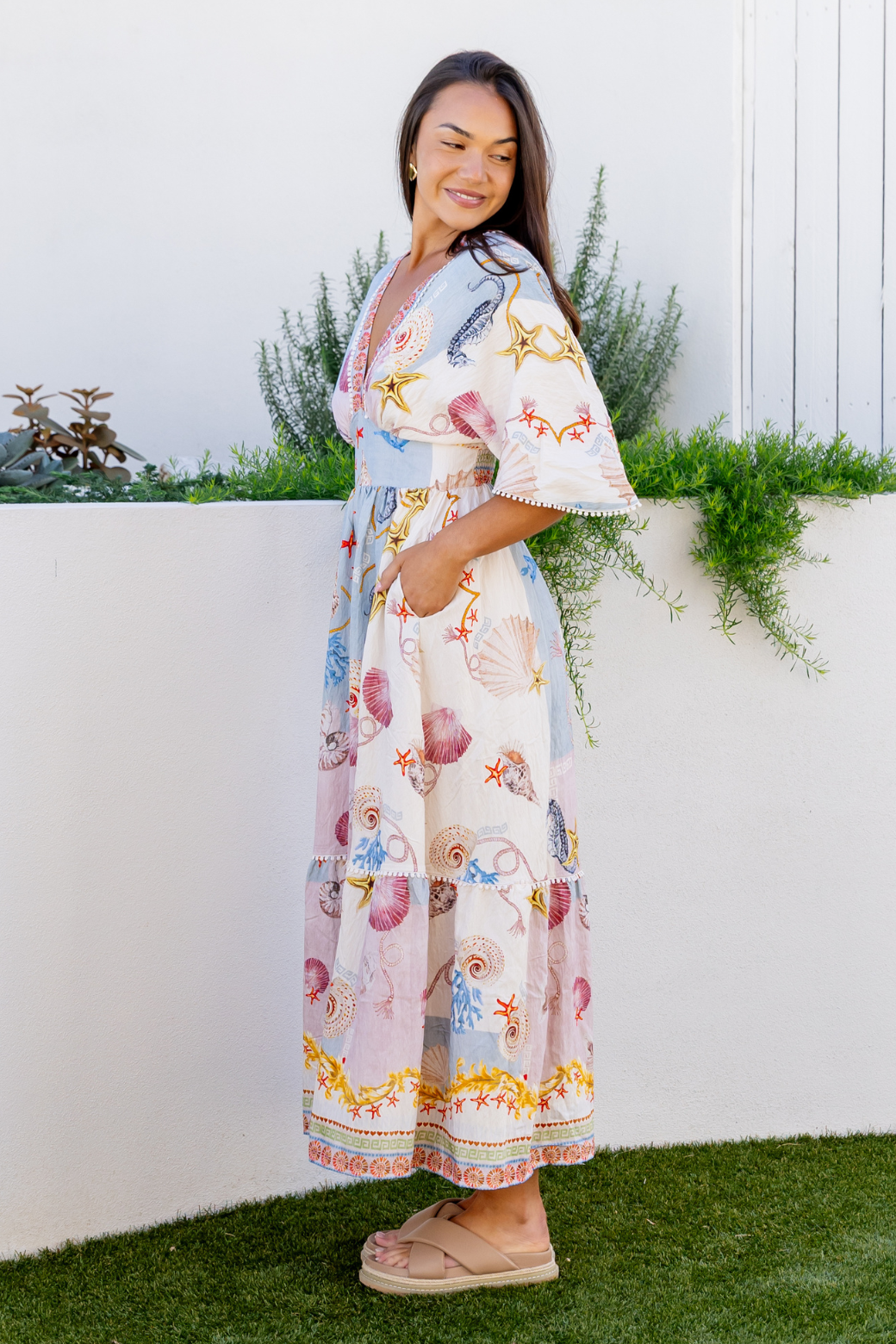 Keira Maxi Dress Ocean Queen Print
