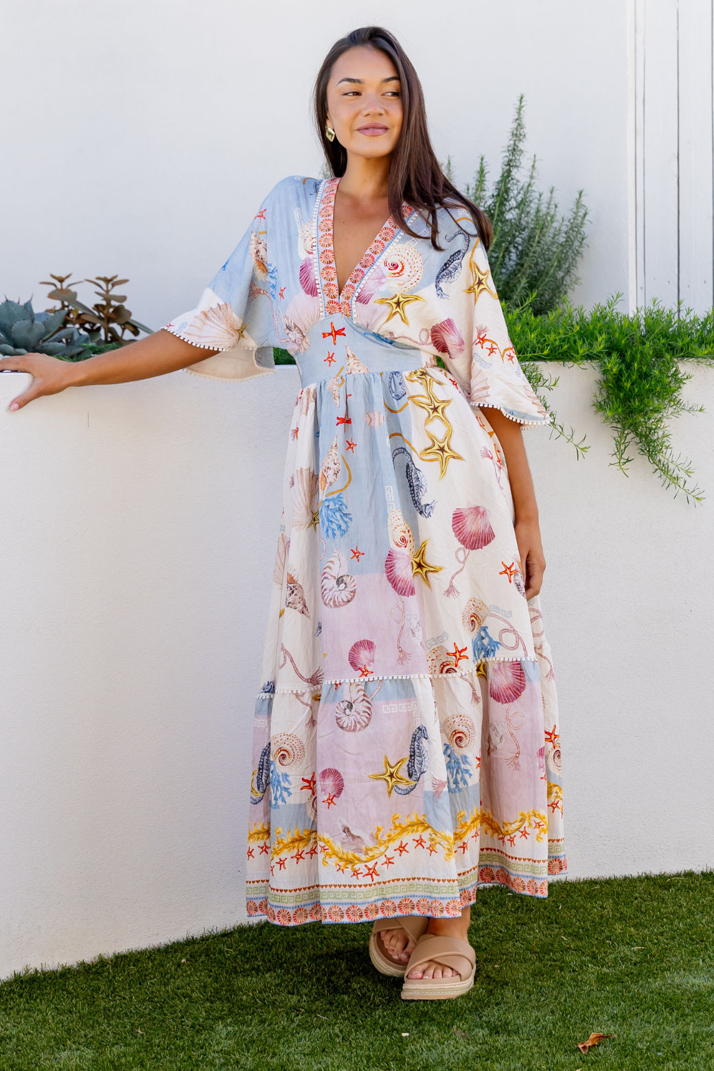 Keira Maxi Dress Ocean Queen Print