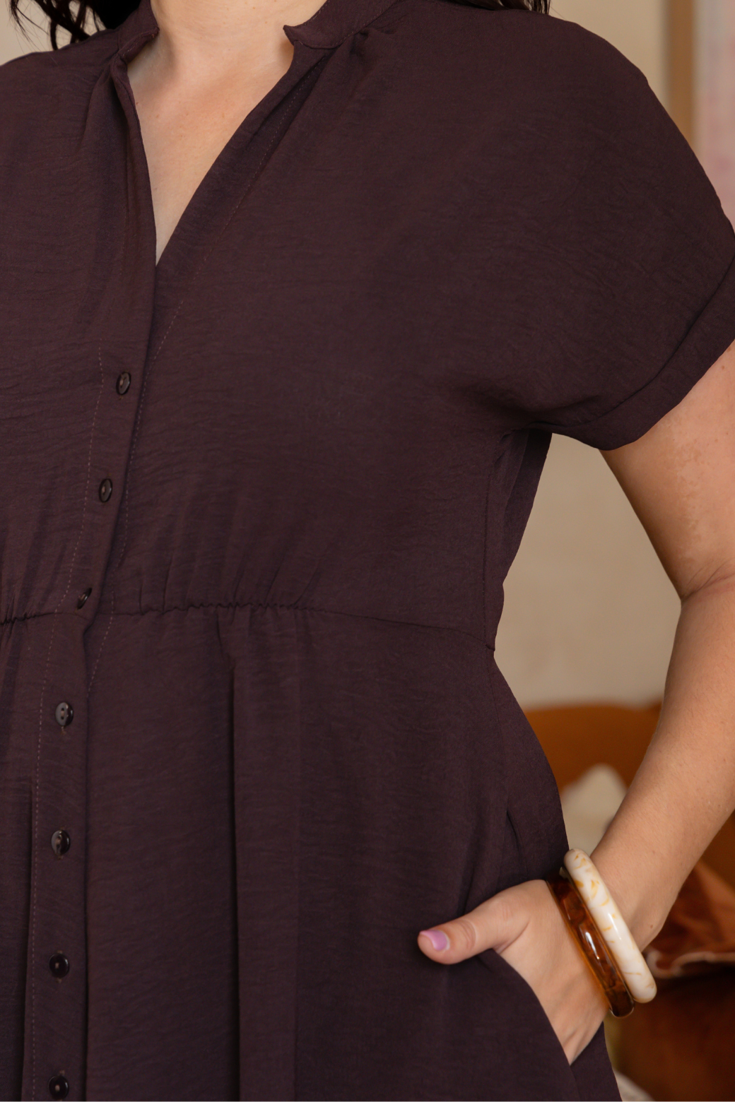 Kendal Midi Dress Bitter Chocolate
