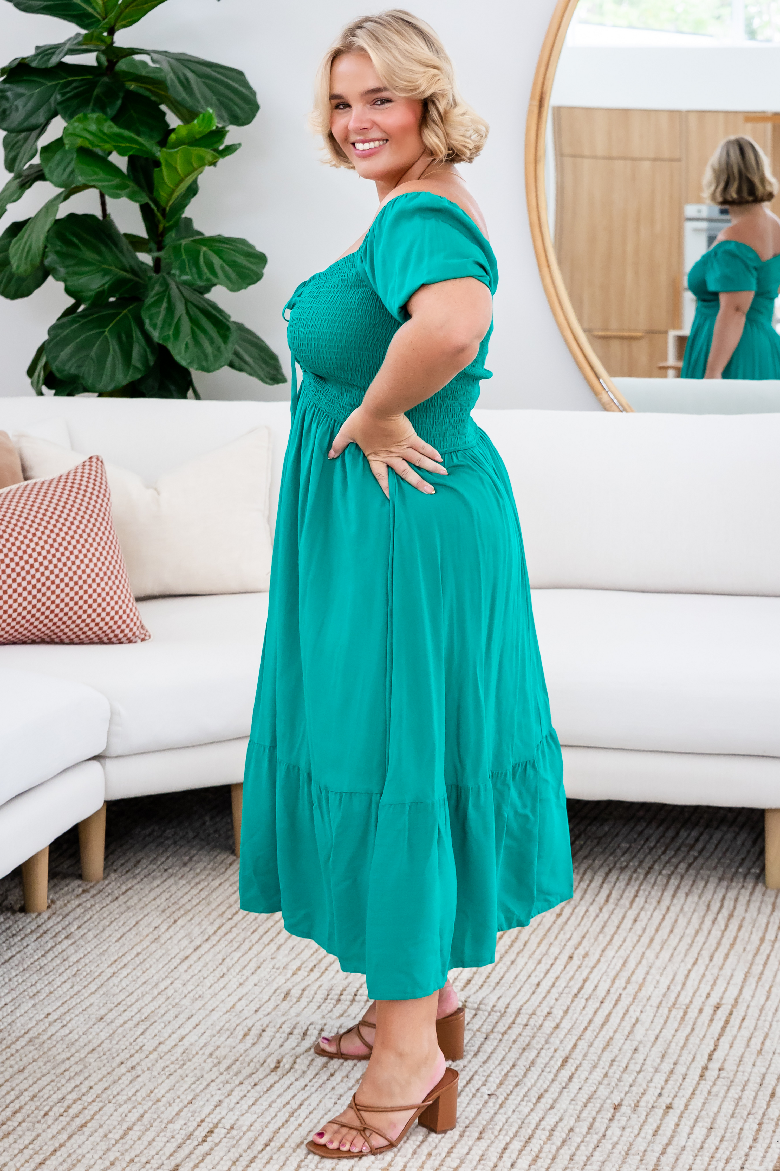 Final Sale | Kimba Midi Dress Dark Jade
