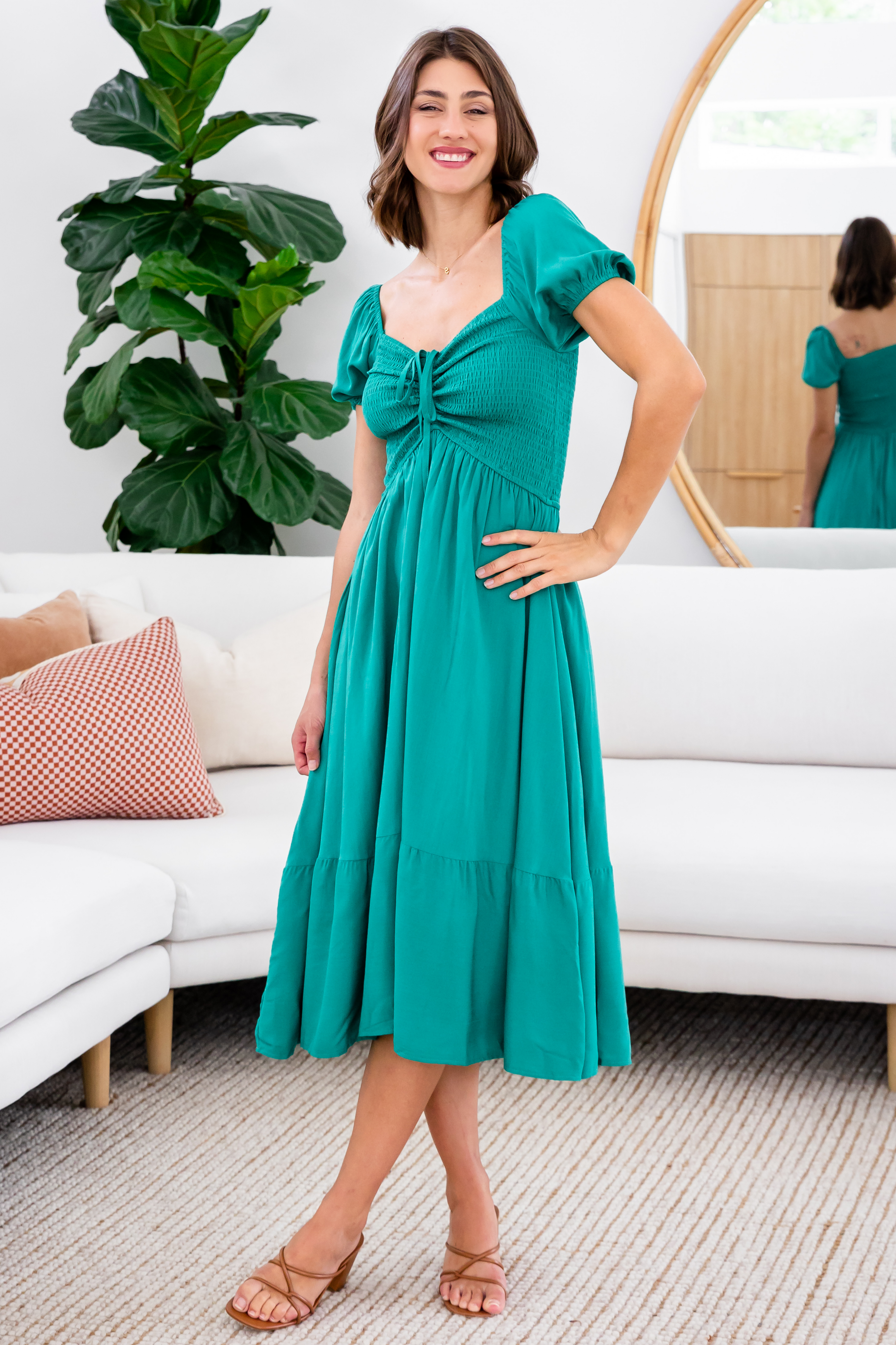 Final Sale | Kimba Midi Dress Dark Jade