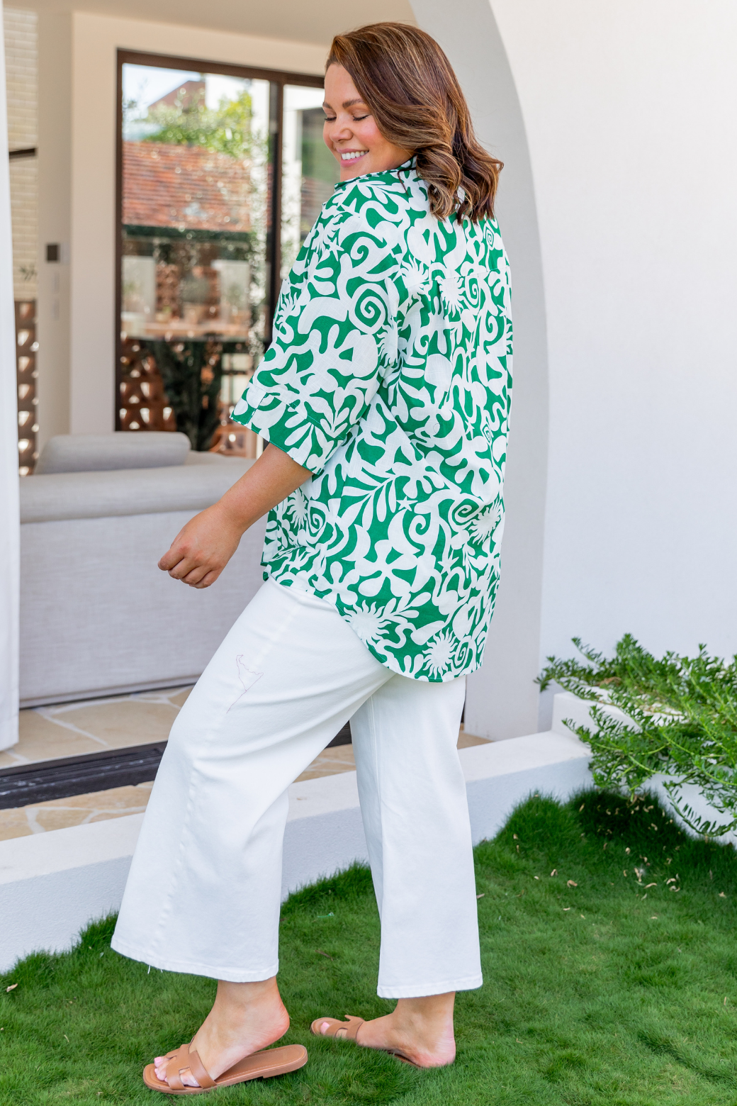 Kos Shirt Emerald Solstice Print Green