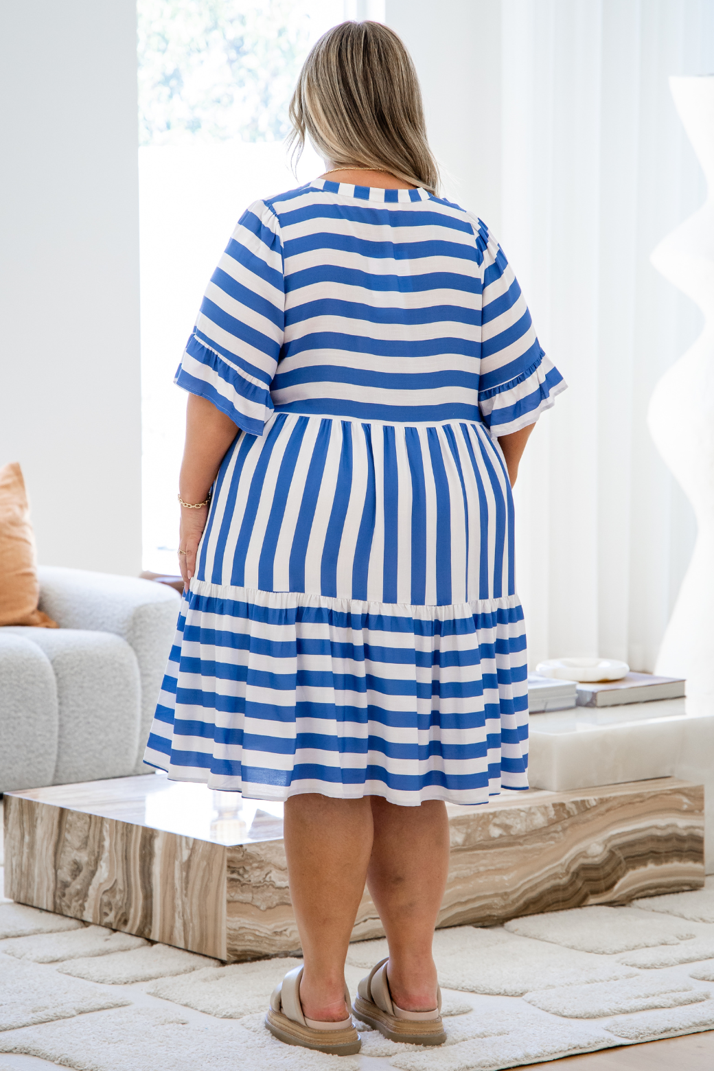 Kristy Dress Blue Stripe