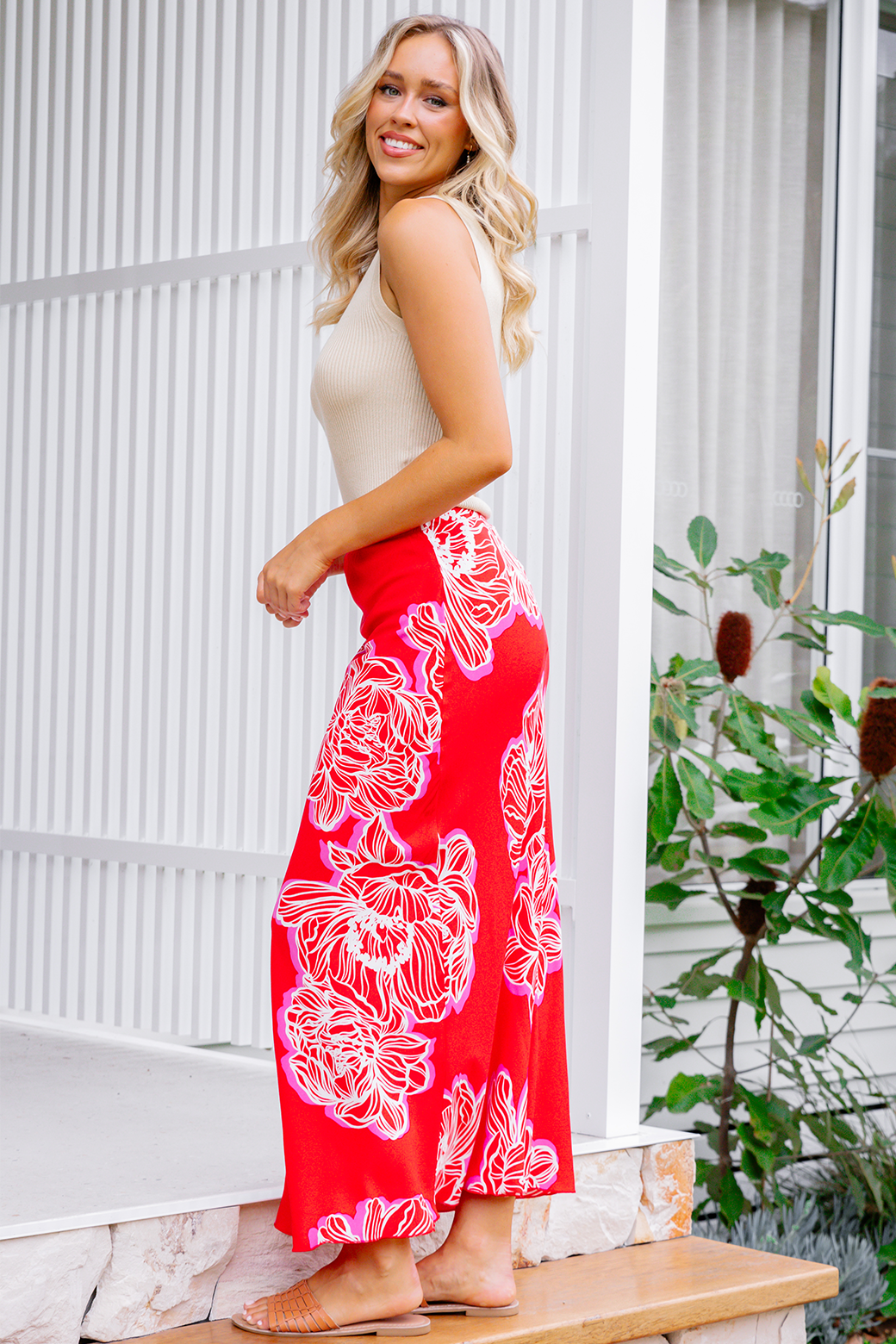Lani Maxi Skirt Magnolia Print Red