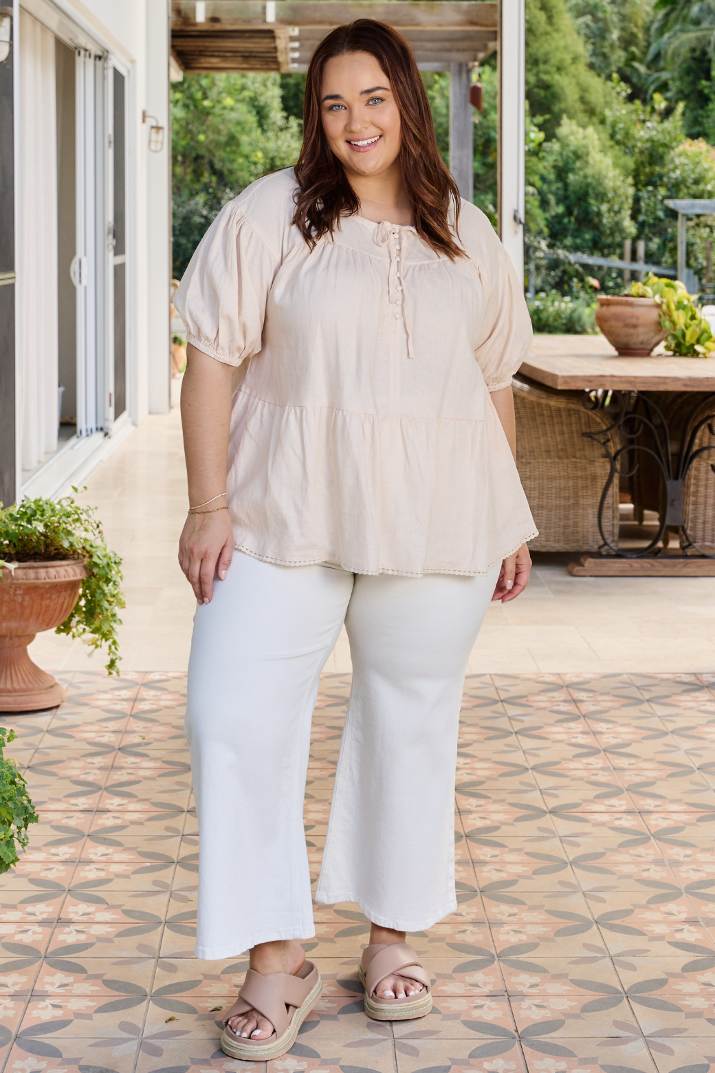 Leia Blouse Top Cream