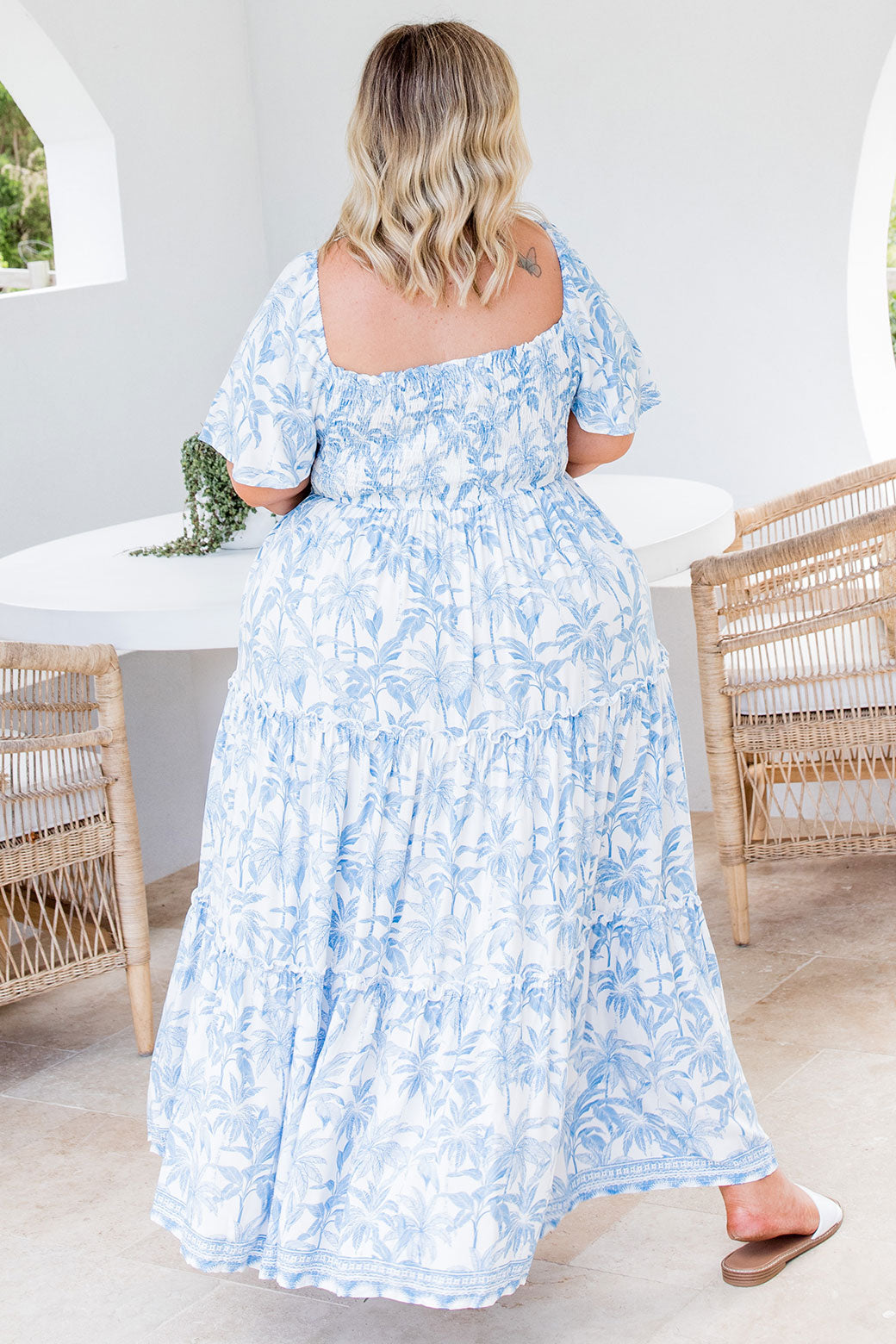 Lottie Midi Dress Trivia Print Blue/White