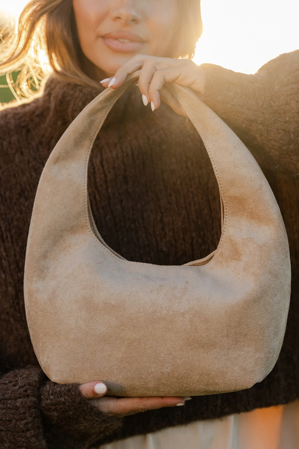 Louenhide Mini Monaco Suedette Shoulder Bag Blonde