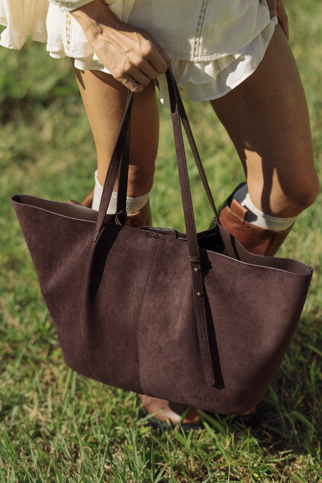 Louenhide Sawyer Suedette Tote Bag Chocolate