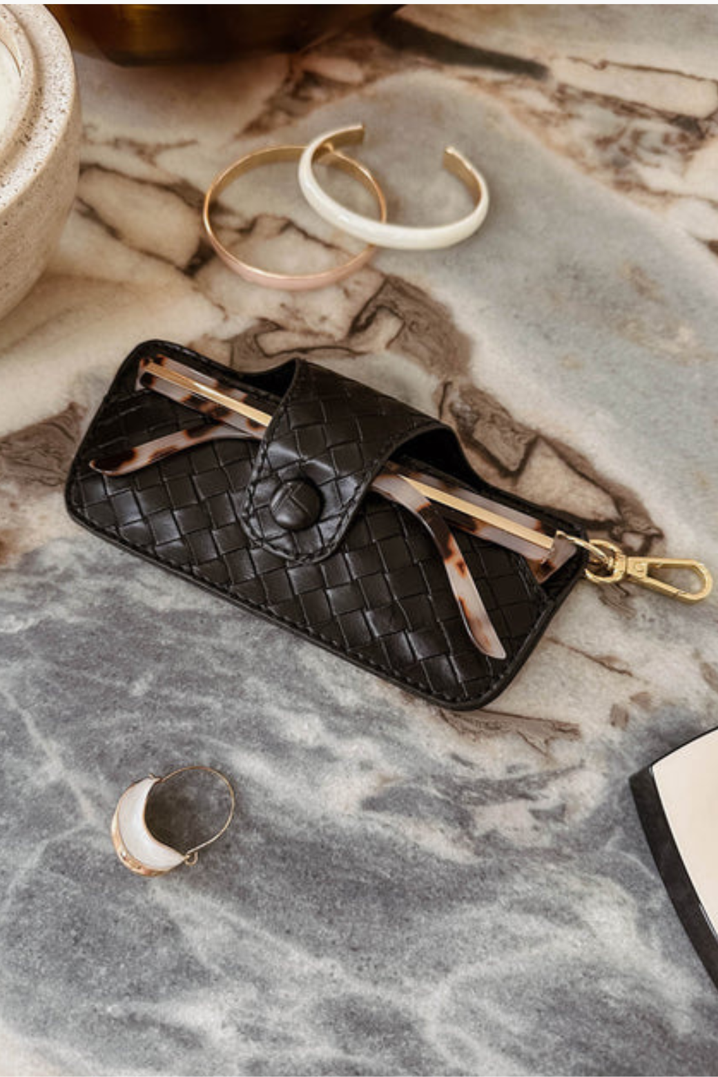 Louenhide Skittle Sunglass Case Woven Black