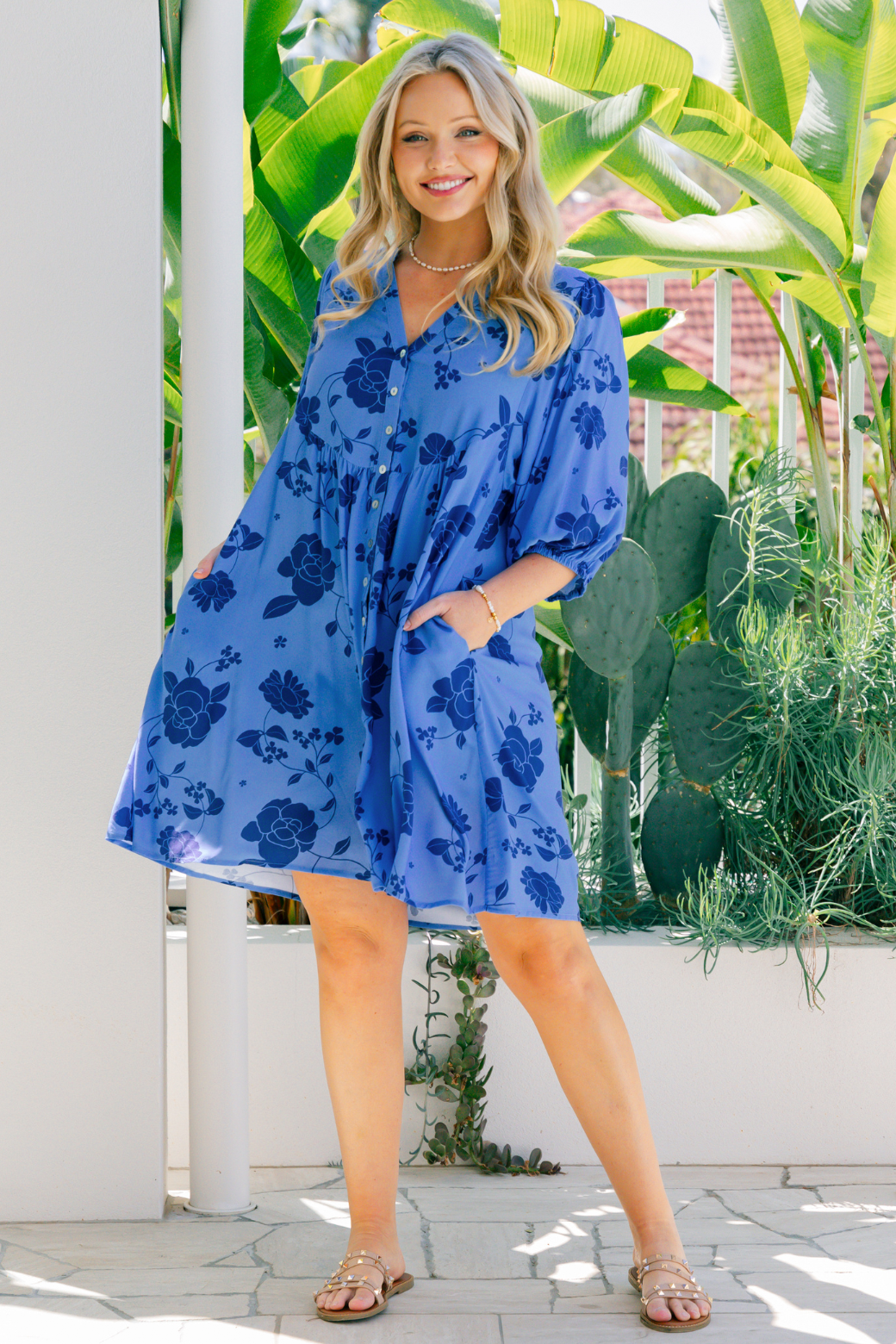 Louie Dress Miley Print Blue