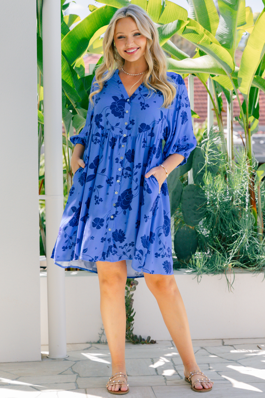 Louie Dress Miley Print Blue