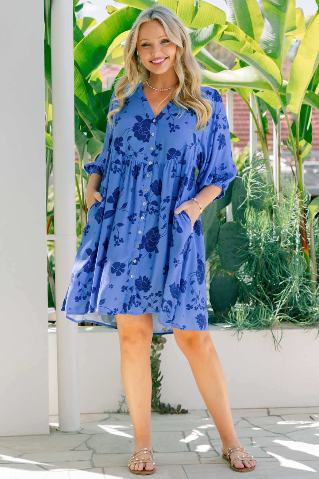 Louie Dress Miley Print Blue