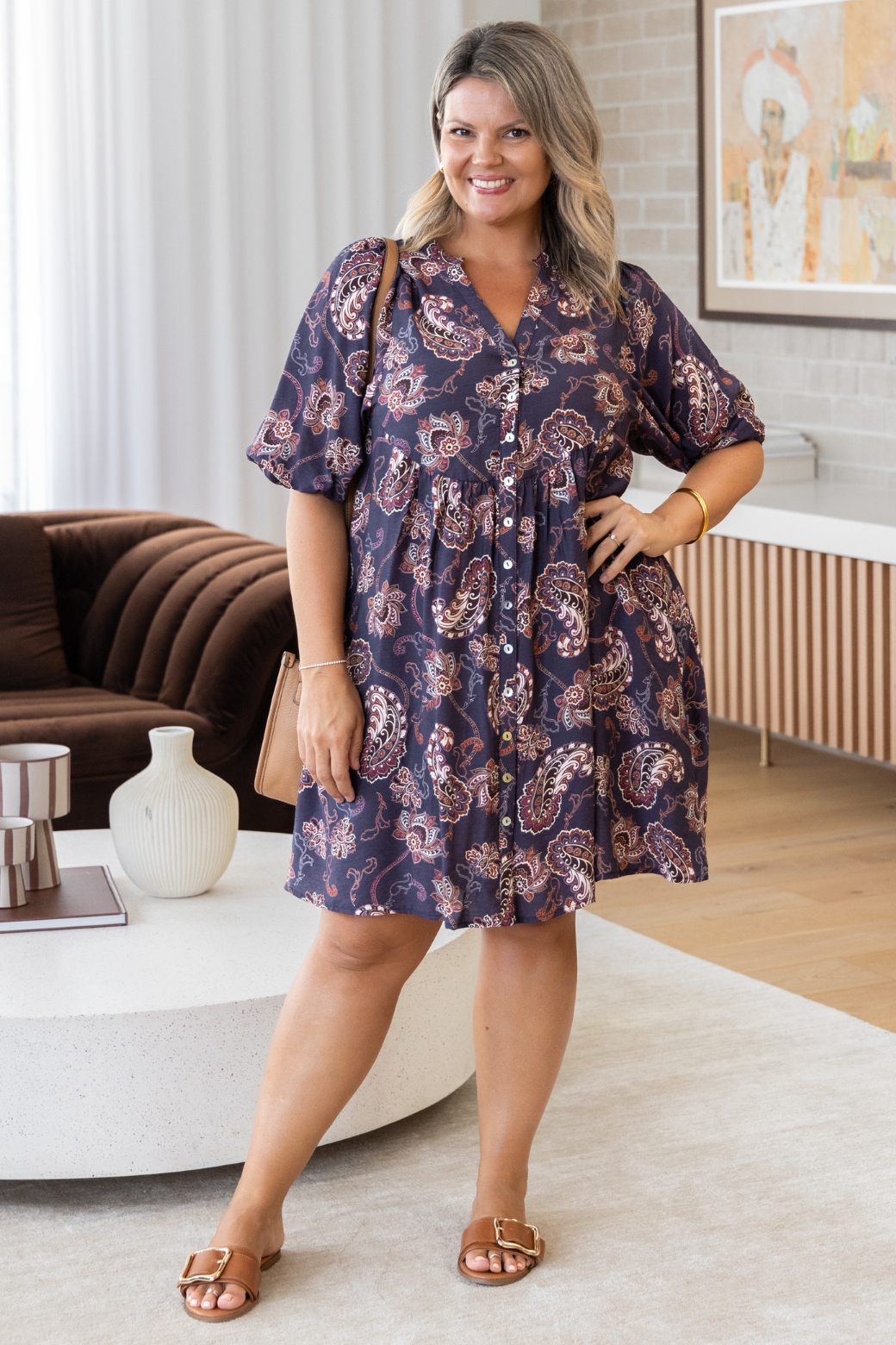 Louie Dress Pagonia Print Slate