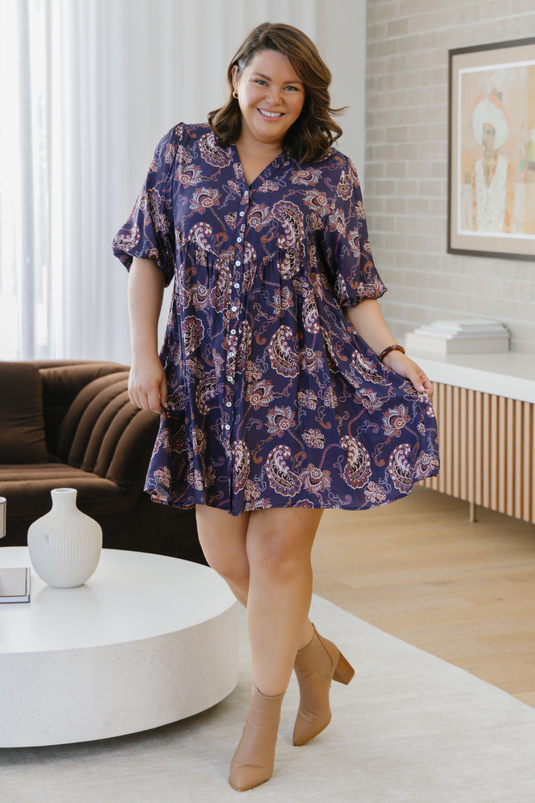 Louie Dress Pagonia Print Slate