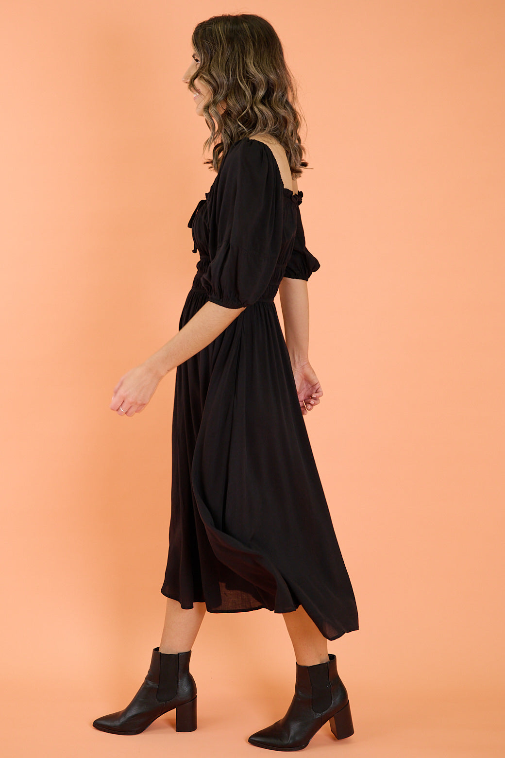 FINAL SALE Lydia Midi Dress Black