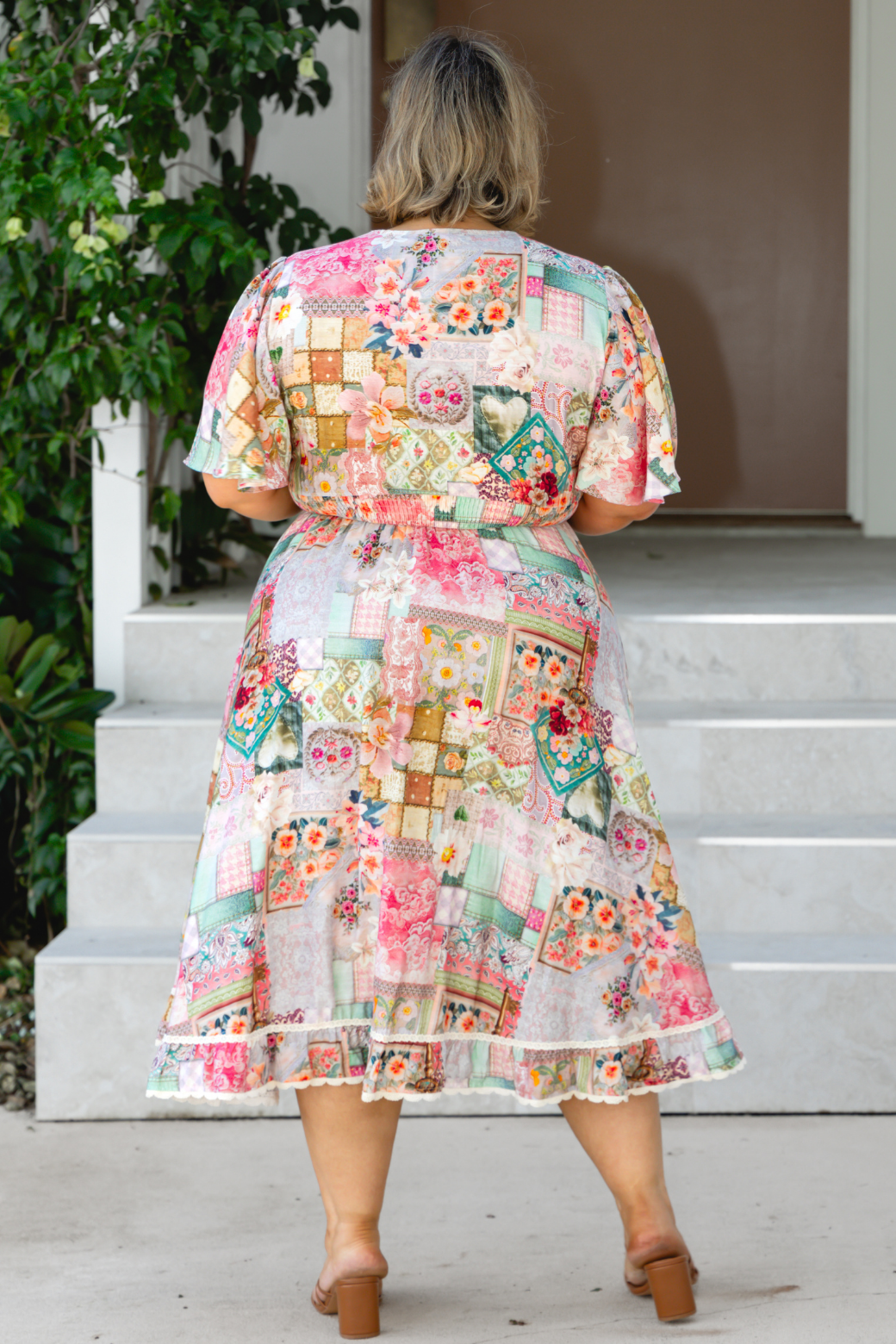 Lyndsey Midi Dress Francesca Print Blush
