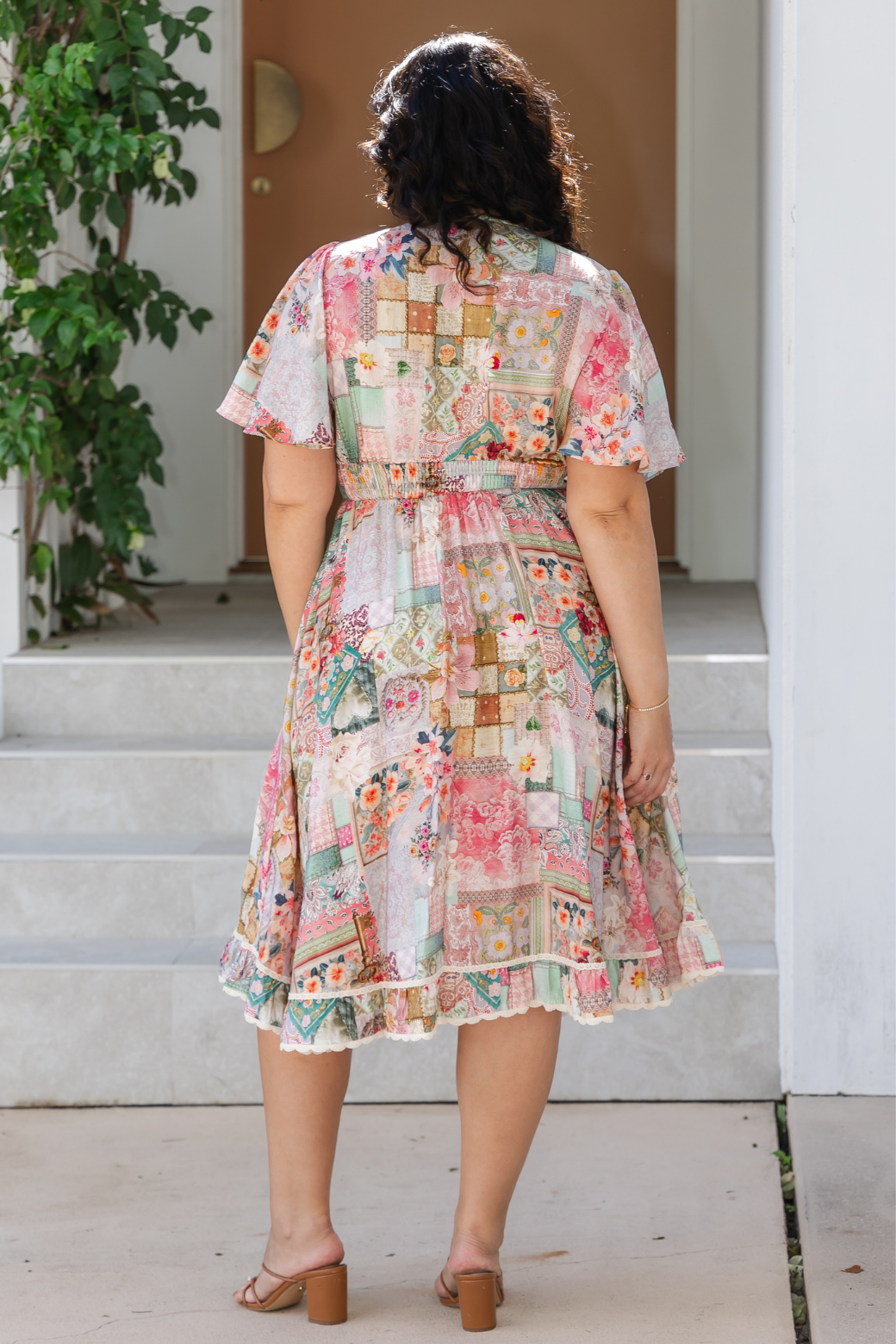 Lyndsey Midi Dress Francesca Print Blush