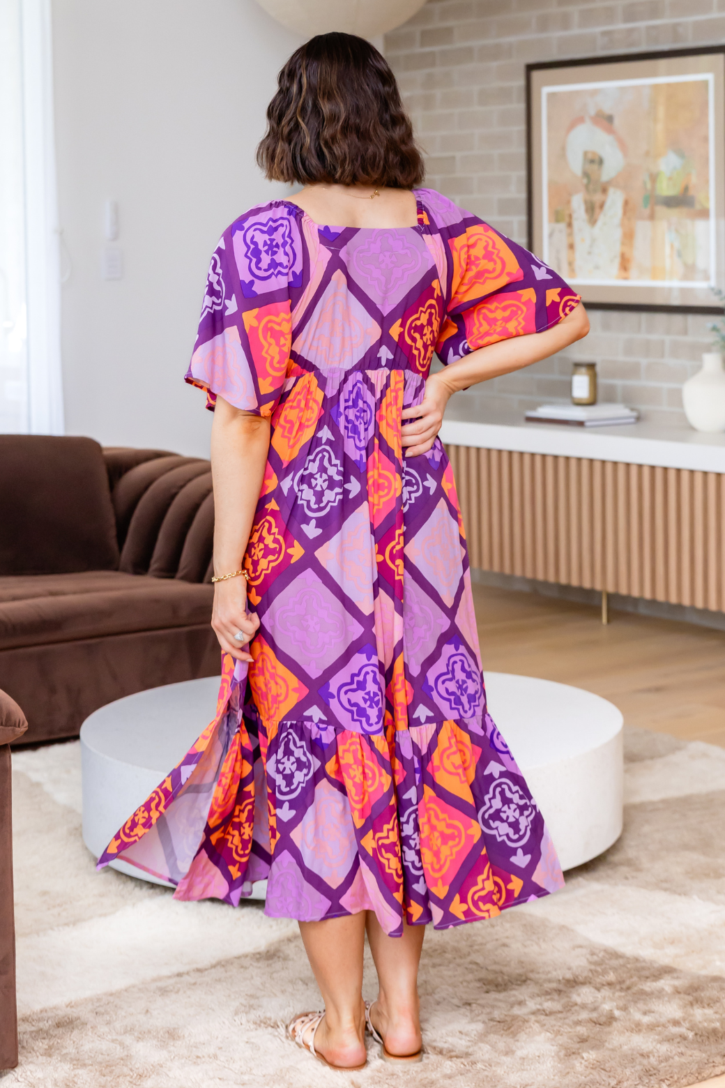 Mackenzie Midi Dress Alara Print Burgundy