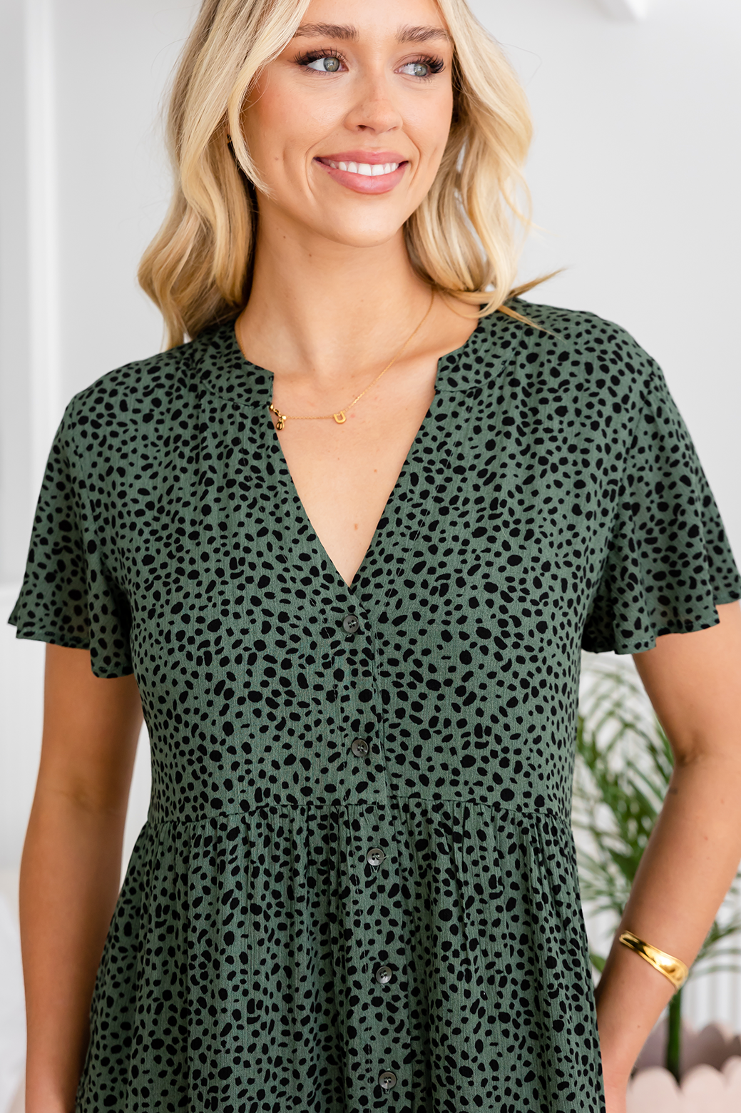 Final Sale | Maddie Dress Khaki Speckle