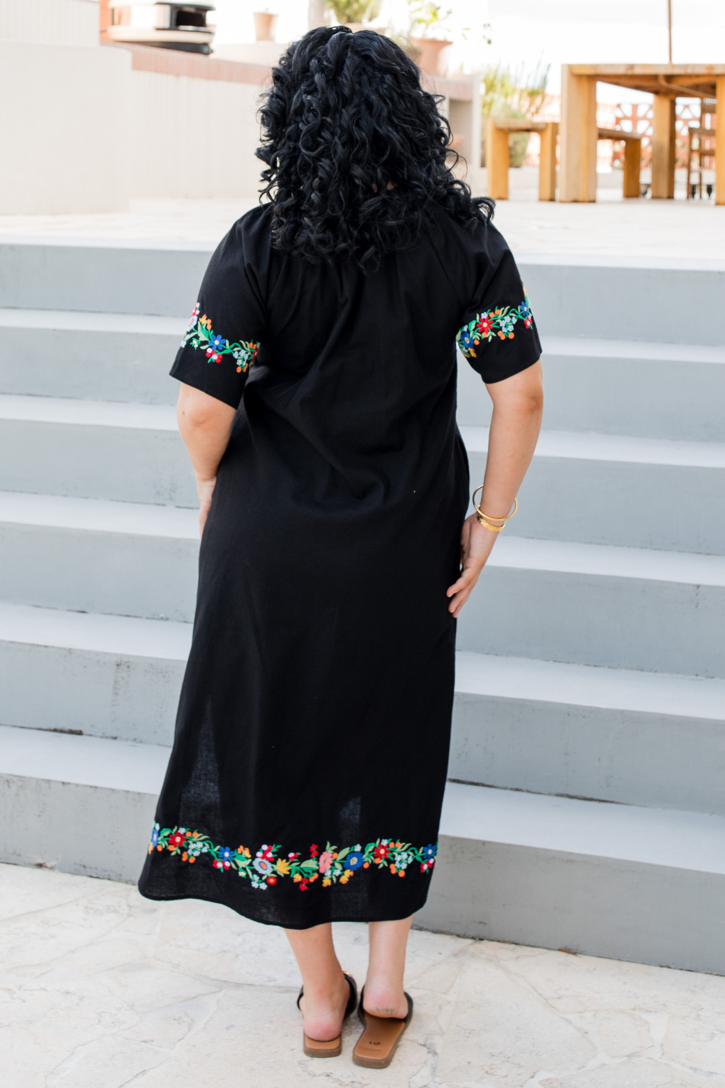 Maisy Embroidered Dress Black