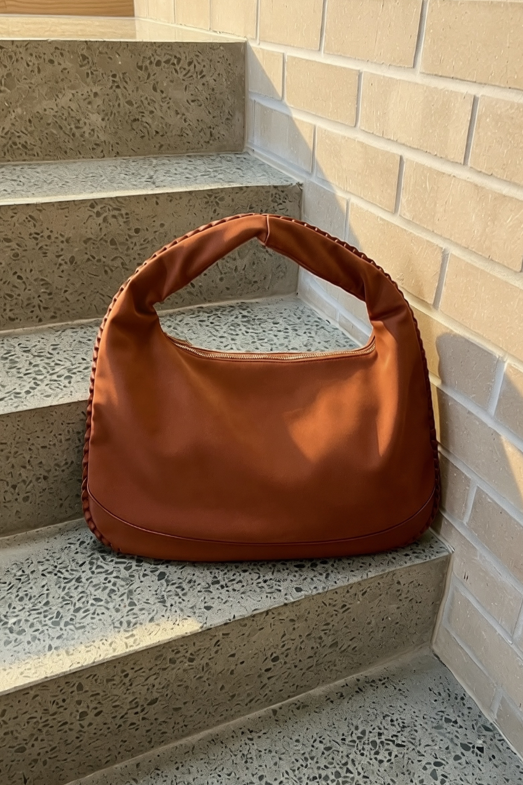 Marcella Suedette Hobo Bag Tan
