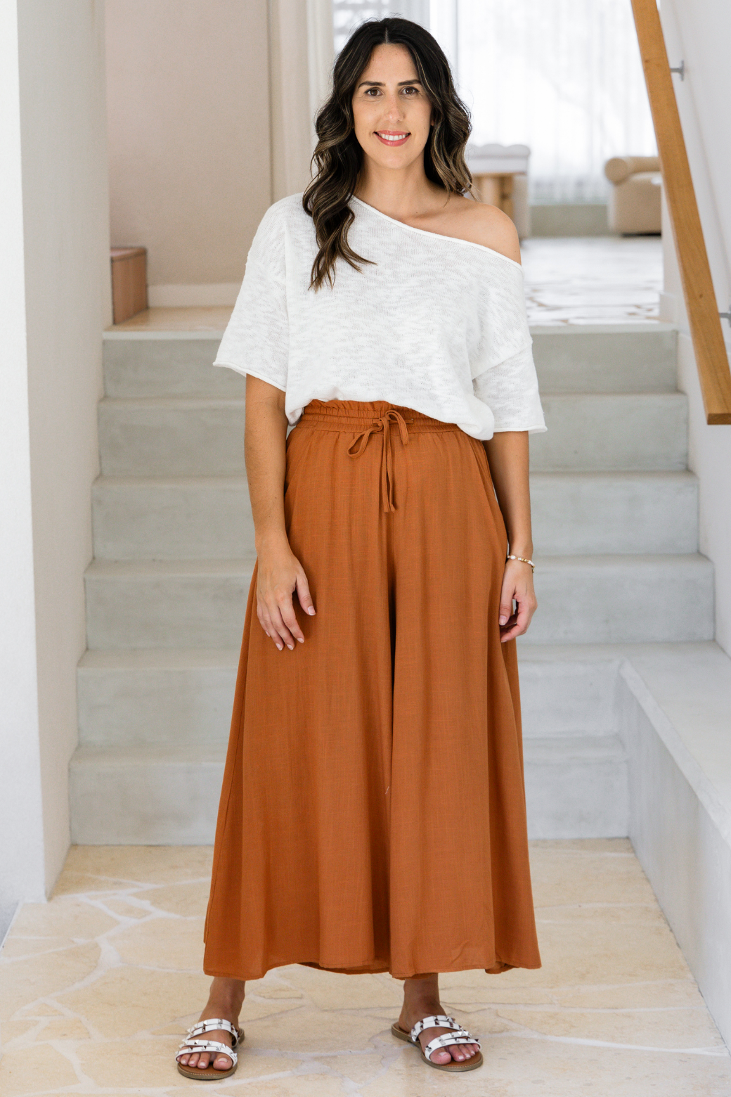 Maree Wide Leg Pant Rust